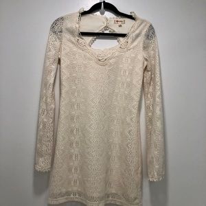 Womens Lace Boho style Mini Dress